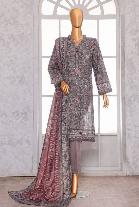 Printed Khaddar Suit Unstitched 3 Piece - PKC - 3040