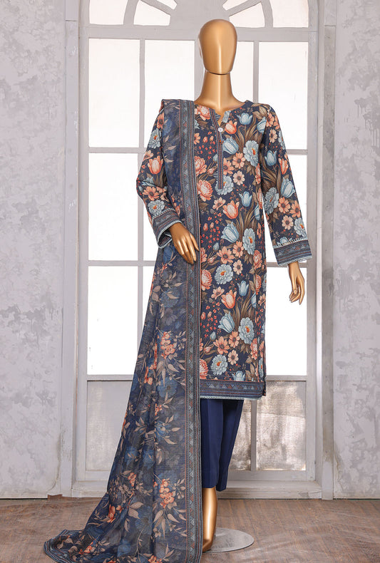Printed Khaddar Suit Unstitched 3 Piece - PKC - 3078 Vol - 02