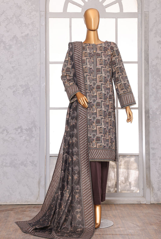 Printed Khaddar Suit Unstitched 3 Piece - PKC - 3082 Vol - 02