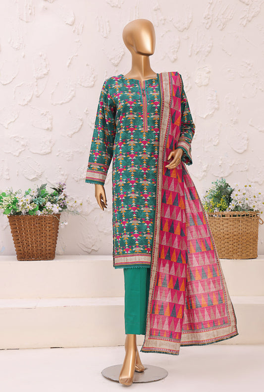 Premium Khaddar by HZ Textiles Printed Khaddar Suit Unstitched 3 Piece - PKP-3011 - Winter Collection