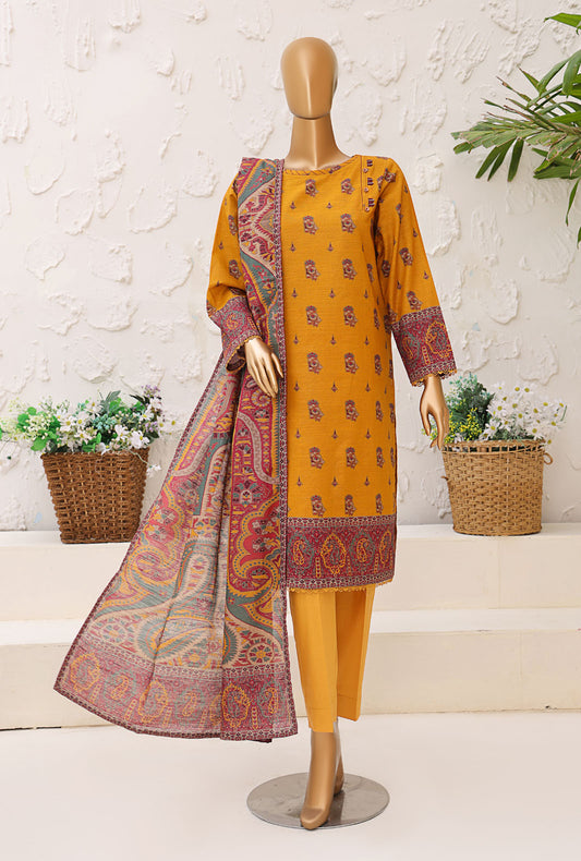 Premium Khaddar by HZ Textiles Printed Khaddar Suit Unstitched 3 Piece - PKP-3012 - Winter Collection