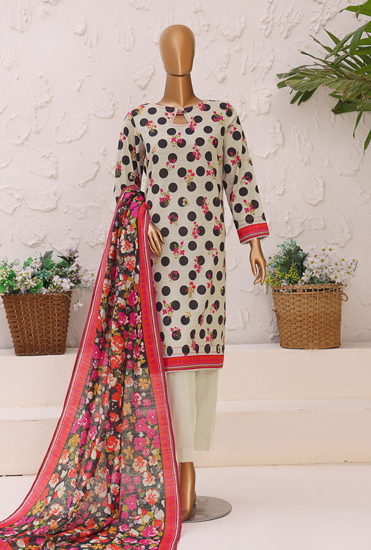 Premium Khaddar by HZ Textiles Printed Khaddar Suit Unstitched 3 Piece - PKP-3017 - Winter Collection