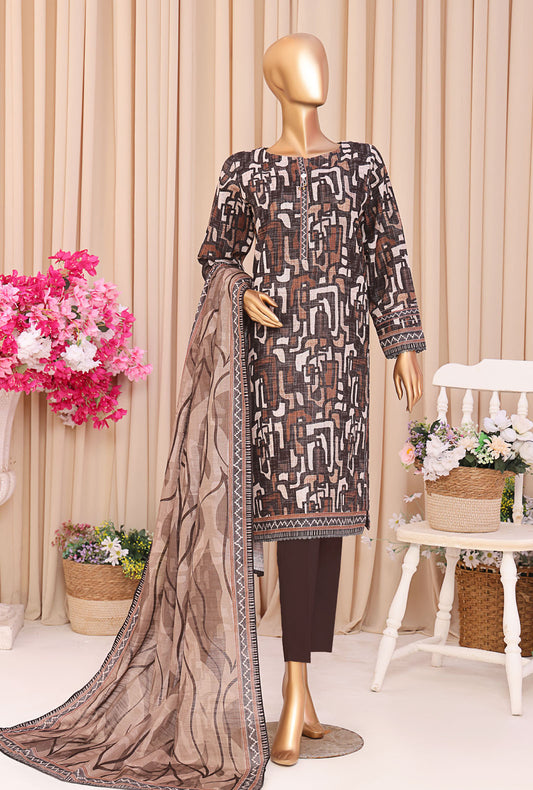 Premium Khaddar by HZ Textiles Printed Khaddar Suit Unstitched 3 Piece - PKP-3018 - Winter Collection