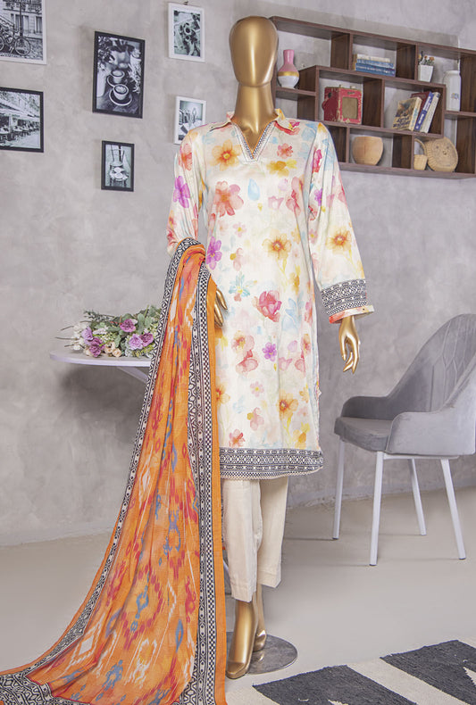 Platinum by HZ Textiles Digital Printed Lawn Suit Unstitched 3 Piece PPC-407 Vol-02 - Summer Collection