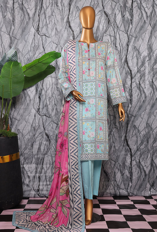 Platinum by HZ Textiles Digital Printed Lawn Suit Unstitched 3 Piece PPC-608 - Summer Collection