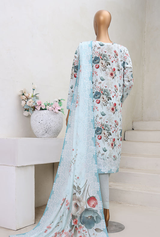 Cross Slub by HZ Textiles Digital Printed Suit Unstitched 3 Piece PWC-101 - Winter Collection