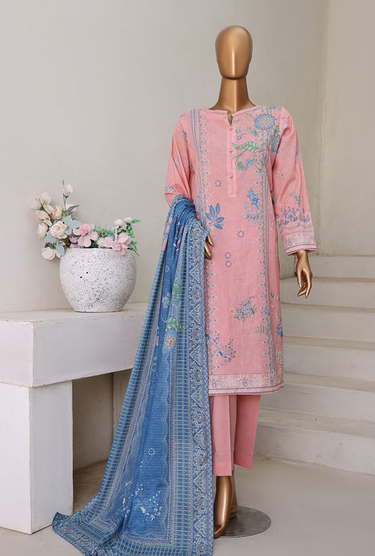 Cross Slub by HZ Textiles Digital Printed Suit Unstitched 3 Piece PWC-104 - Winter Collection