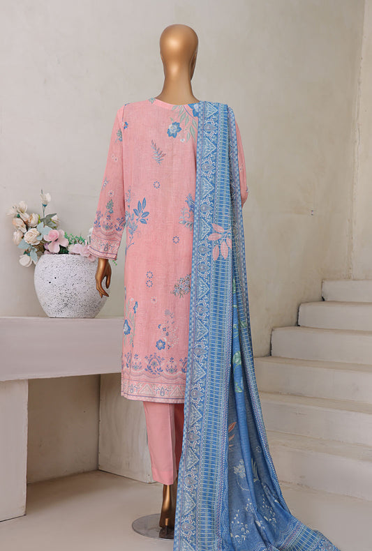 Cross Slub by HZ Textiles Digital Printed Suit Unstitched 3 Piece PWC-104 - Winter Collection