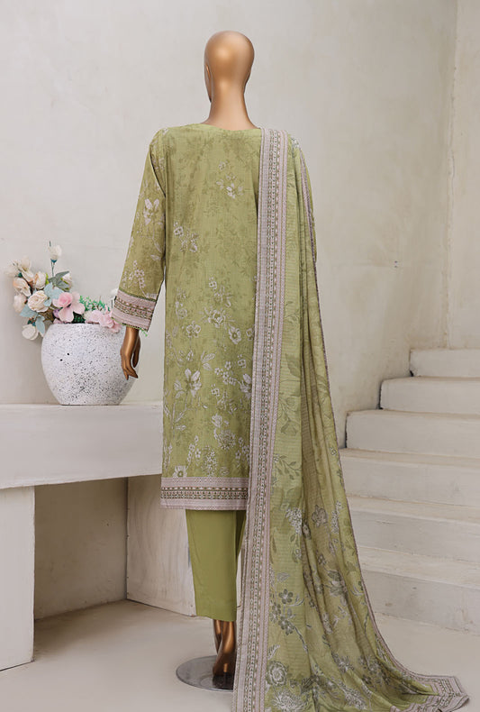 Cross Slub by HZ Textiles Digital Printed Suit Unstitched 3 Piece PWC-105 - Winter Collection