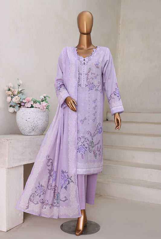 Cross Slub by HZ Textiles Digital Printed Suit Unstitched 3 Piece PWC-106 - Winter Collection