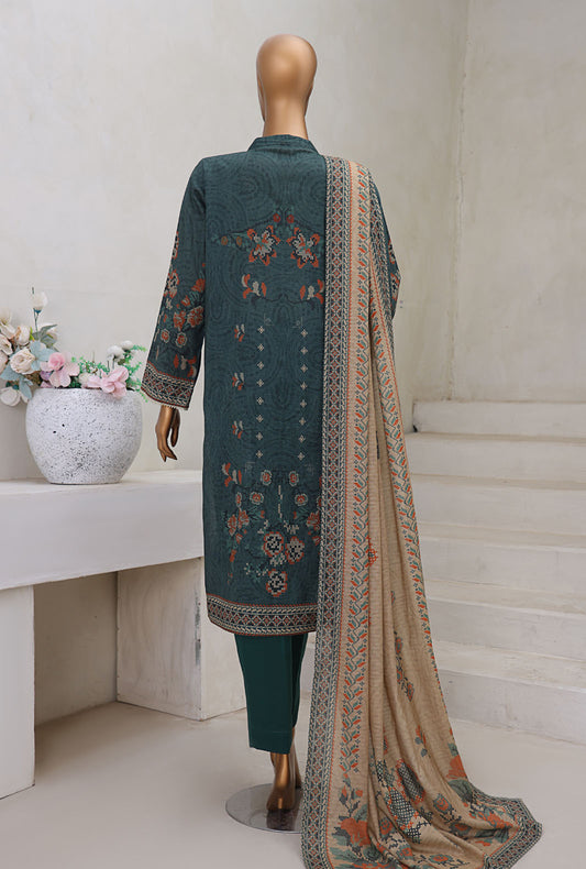Cross Slub by HZ Textiles Digital Printed Suit Unstitched 3 Piece PWC-107 - Winter Collection