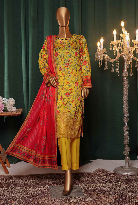 3 Piece Unstitched -Satranga Embroidered Lawn Suit SEC-178