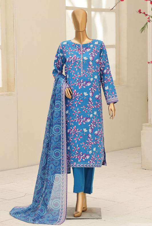 Summer Shades by HZ Textiles Digital Printed Lawn Suit Unstitched 3 Piece SPC - 1321
