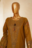 Muse by HZ Textiles Printed Suit Cotton Stitched 3 Piece SSE-204 Olive Vol-03