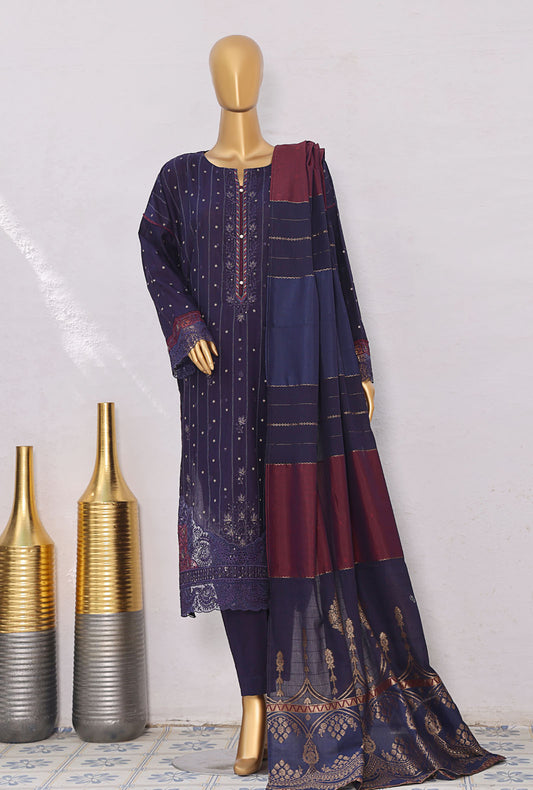 Turkish Jacquard by HZ Textiles Embroidered Jacquard Suit Unstitched 3 Piece TJE- 103