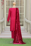 Royal Needlework Luxe by HZ Textiles Embroidered Satin Suit Unstitched 3 Piece 08
