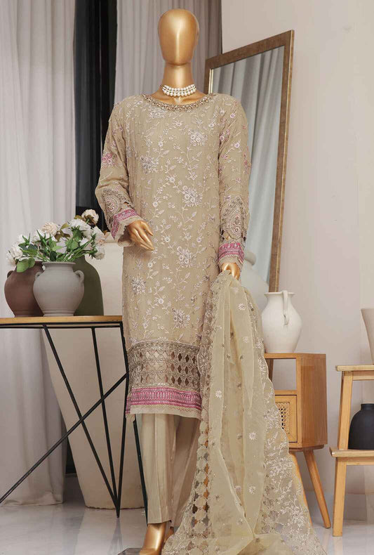 3 Piece Stitched Fasaane HZK-171 Dark Beige Vol-05