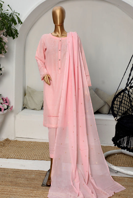 3 Piece Unstitched Jacquard Suit