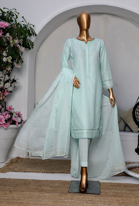 3 Piece Unstitched Jacquard Suit