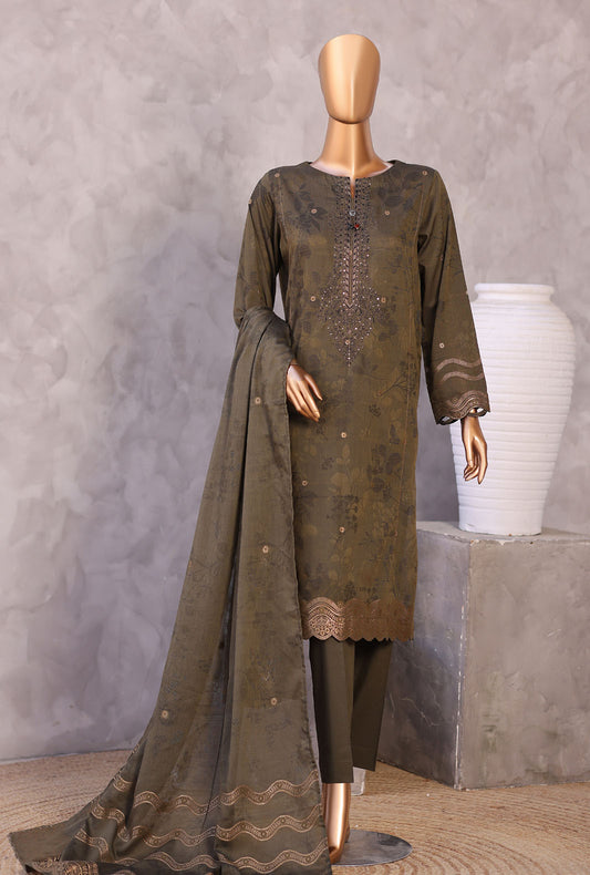 Valencia by HZ Textiles Embroidered Jacquard Suit Unstitched 3 Piece VJE-7108