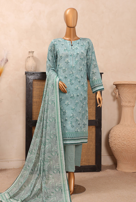 Vital Printed Slub Lawn Unstitched Suit by HZ Textiles VP - 01