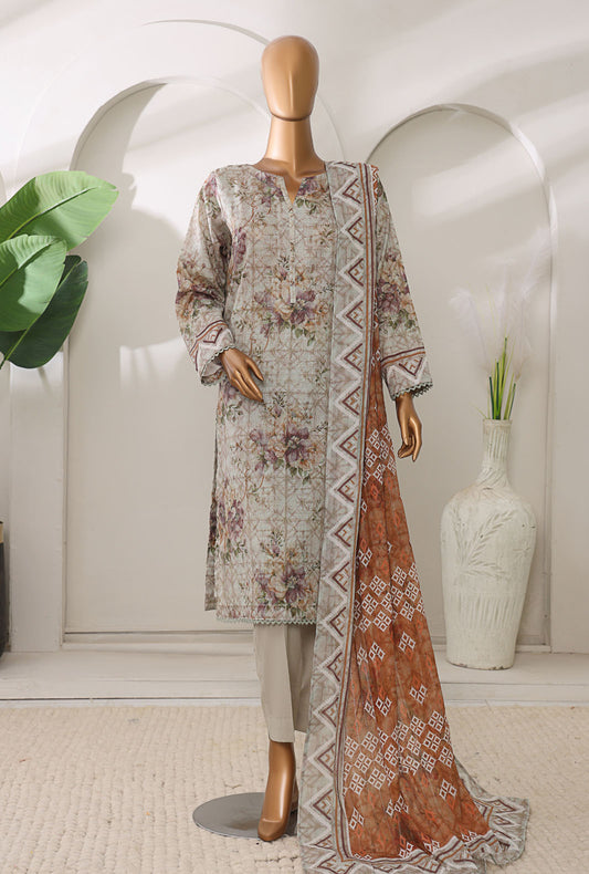 Vital Printed Slub Lawn Unstitched Suit by HZ Textiles VP - 08