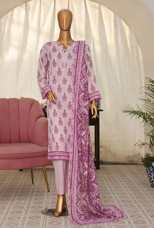 Vital Printed Slub Lawn Unstitched Suit by HZ Textiles VP - 10 - B