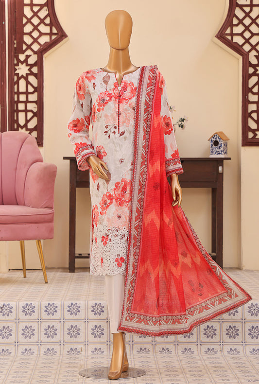 Mehak by HZ Textiles Embroidered Lawn Suit Unstitched 3 Piece MEC-503 - Summer Collection