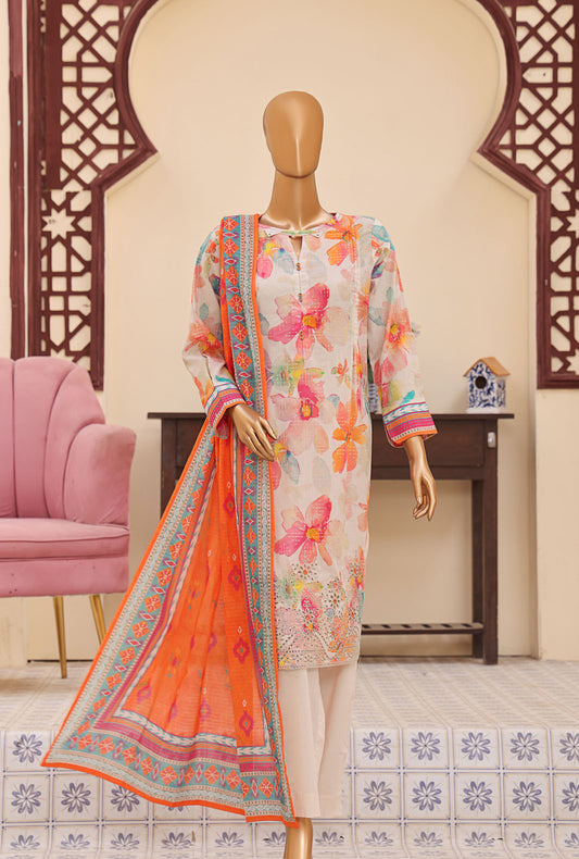 Mehak by HZ Textiles Embroidered Lawn Suit Unstitched 3 Piece MEC-510 - Summer Collection