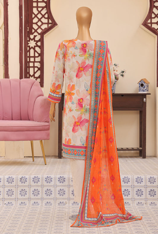 Mehak by HZ Textiles Embroidered Lawn Suit Unstitched 3 Piece MEC-510 - Summer Collection