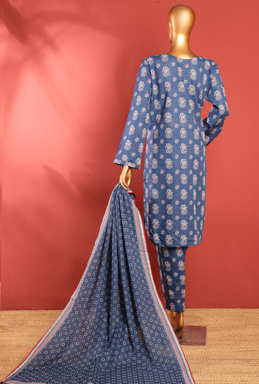 Khaddar Prints Stitched 3 Piece Suit PKP-101B - Ready to Wear