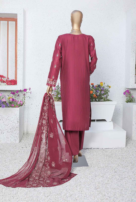 3 Piece Unstitched Chiffon Embroidered Suit