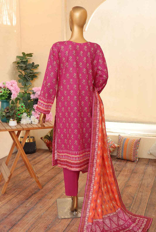 3 Piece Unstitched - Zouq Embroiderd Suit - ZEC-158