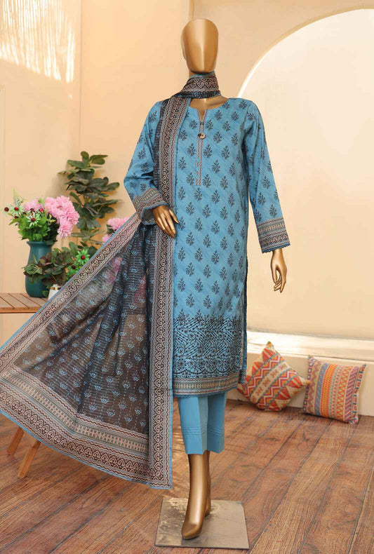 3 Piece Unstitched - Zouq Embroiderd Suit - ZEC-160