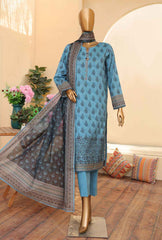 3 Piece Unstitched - Zouq Embroiderd Suit - ZEC-160