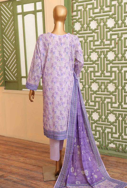 3 Piece Unstitched - Zouq Embroiderd Suit - ZEC-163