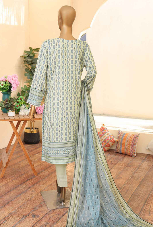 3 Piece Unstitched - Zouq Embroiderd Suit - ZEC-165