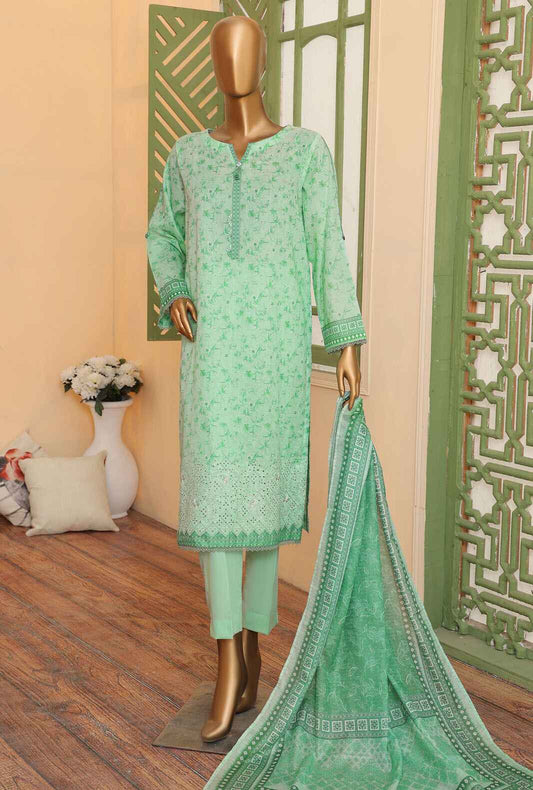 3 Piece Unstitched - Zouq Embroiderd Suit - ZEC-166