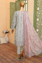 3 Piece Unstitched - Zouq Embroiderd Suit - ZEC-167