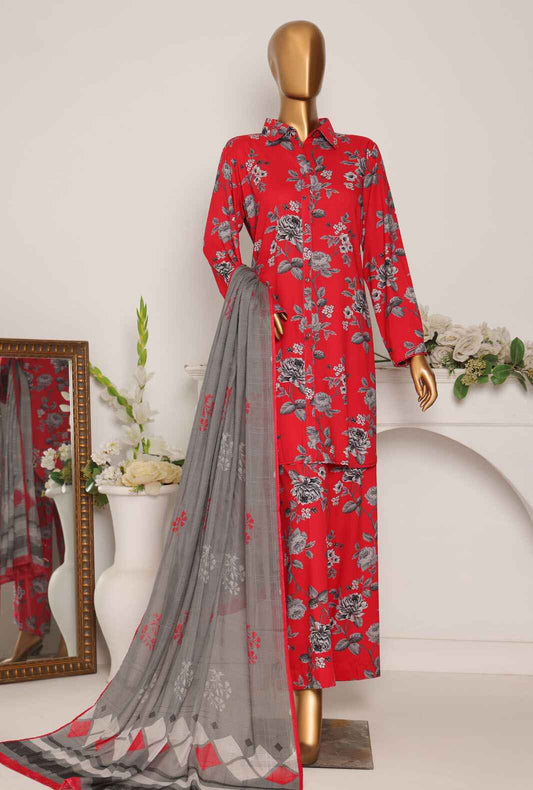 3 Piece Unstitched - Digital Printed Linen Suit - LWP-1124