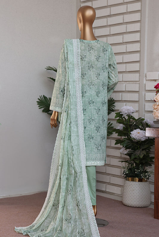 Premium Lawnkari by HZ Textiles Embroidered Lawn Suit Unstitched 3 Piece PLK-812 - Summer Collection