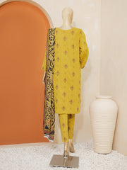 3 Piece Unstitched - Karandi Lawn Embroidered Suit