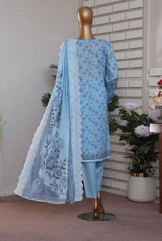 Premium Lawnkari by HZ Textiles Embroidered Lawn Suit Unstitched 3 Piece PLK-817 - Summer Collection