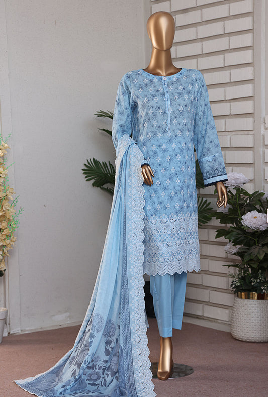 Premium Lawnkari by HZ Textiles Embroidered Lawn Suit Unstitched 3 Piece PLK-817 - Summer Collection