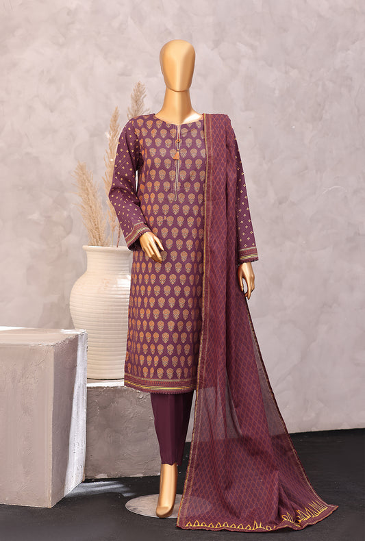 Exclusive by HZ Textiles Printed Lawn Suit Unstitched 3 Piece EPC - 7060