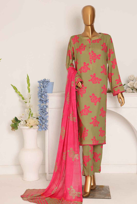 3 Piece Unstitched - Digital Printed Linen Suit - LWP-1122