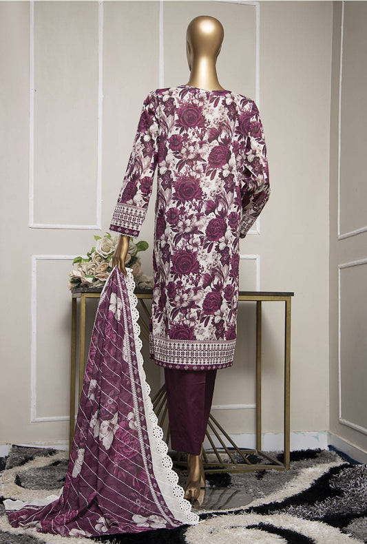 Premium Lawnkari by HZ Textiles Embroidered Lawn Suit Unstitched 3 Piece PLK-1029 - Summer Collection