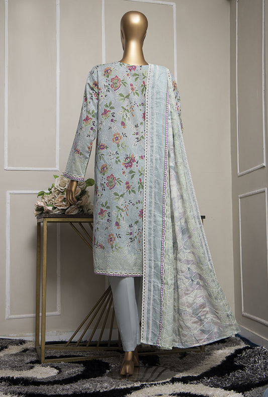 Premium Lawnkari by HZ Textiles Embroidered Lawn Suit Unstitched 3 Piece PLK-1026 - Summer Collection