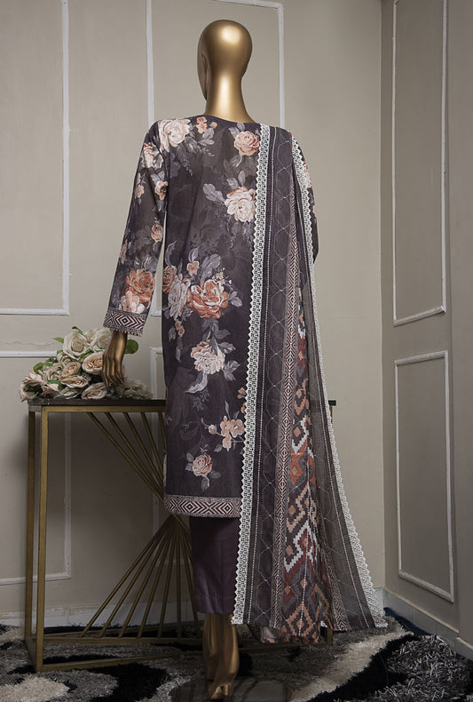 Premium Lawnkari by HZ Textiles Embroidered Lawn Suit Unstitched 3 Piece PLK-1027 - Summer Collection