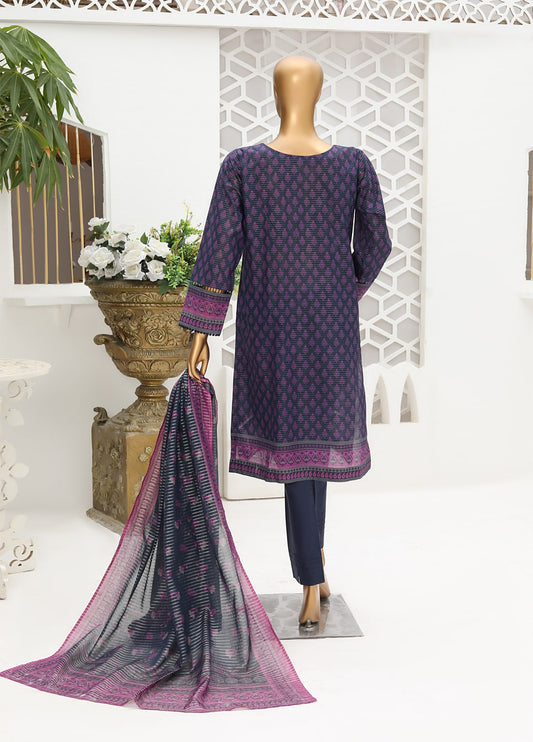 3 Piece Unstitched Cotton Embroidered Suit
